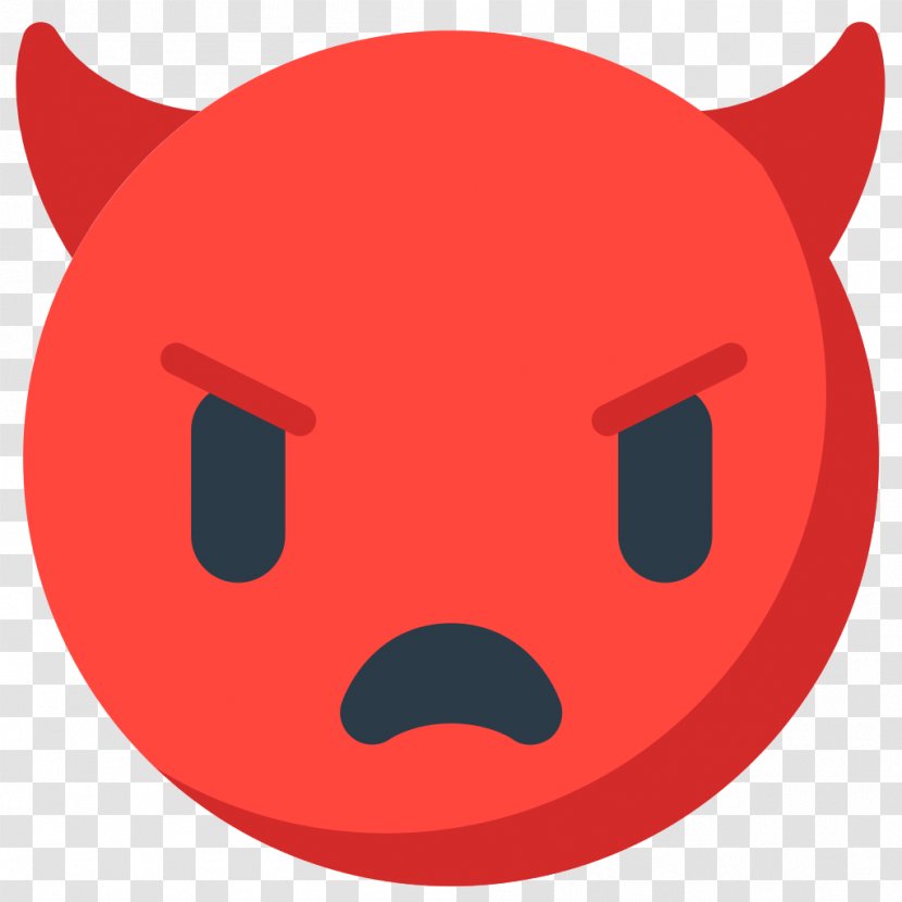 Emoji Emoticon Devil SMS Sticker - Face - Angry Transparent PNG