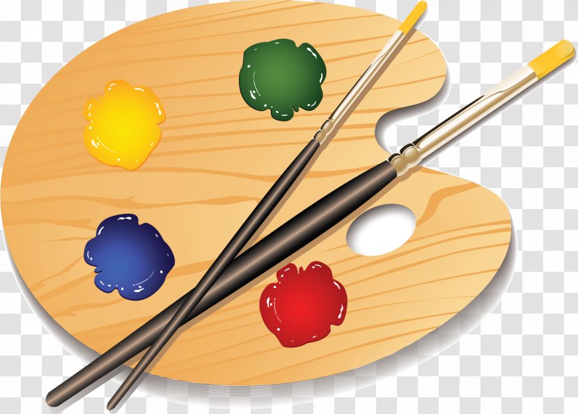 Palette Clip Art Paint Brushes Painting - Cutlery Transparent PNG