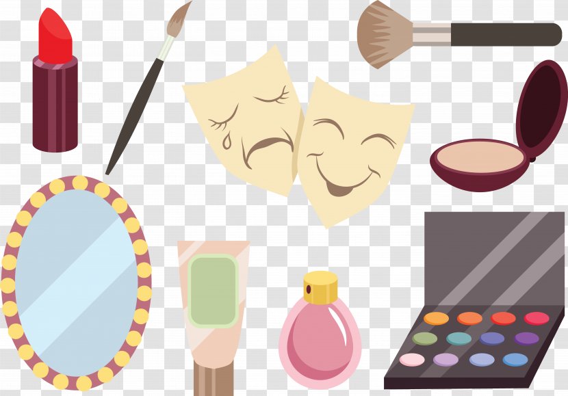 Changing Room Cosmetics Eye Shadow - Mirror - Put On The Makeup Brush Perfume Transparent PNG