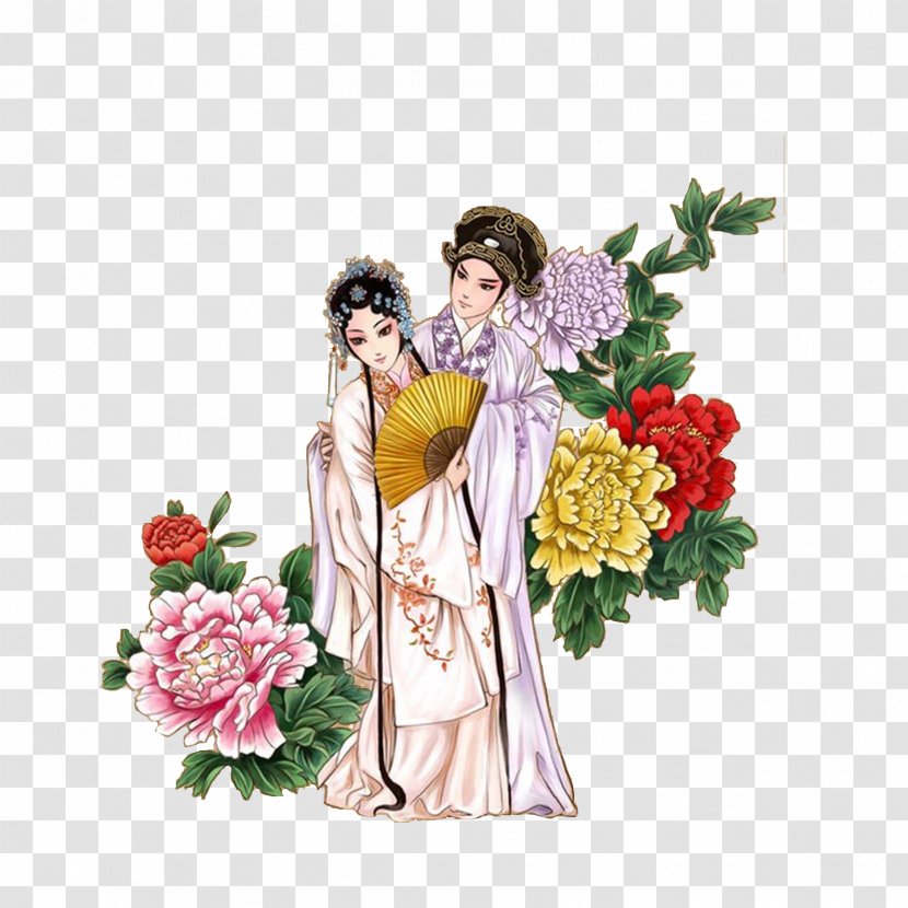 The Peony Pavilion Story Of Western Wing Playwright Maau Daan Ting Ging Mung Kunqu - Flower Bouquet - Drama Butterfly Lovers Transparent PNG