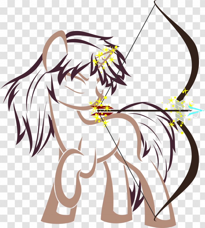 Line Art Horse - Cartoon - Arrow Bow Transparent PNG