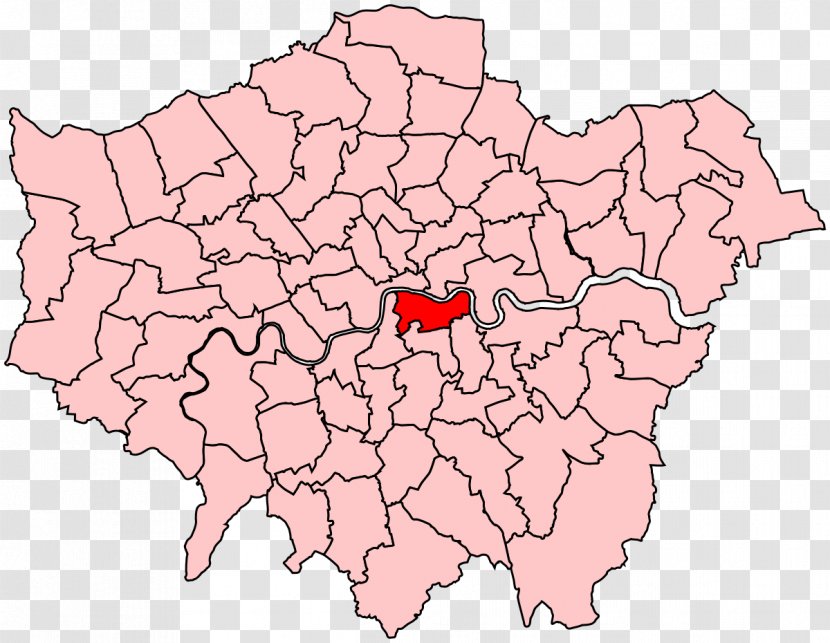 London Borough Of Hounslow Islington Southwark City Westminster Camden - Map Transparent PNG