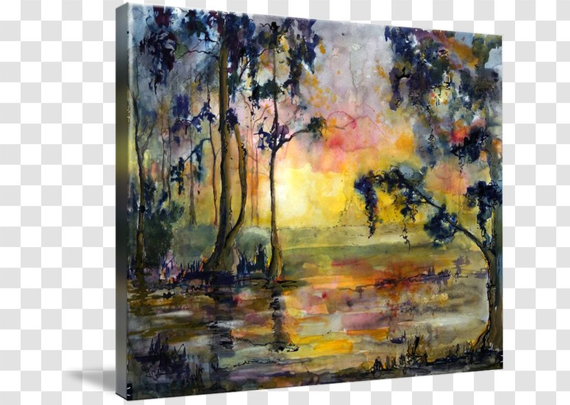 Watercolor Painting Great Dismal Swamp Okefenokee Canal - Artist Transparent PNG