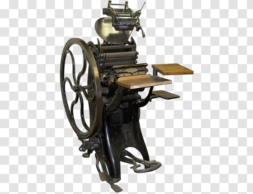 Printing Press Letterpress Platen Machine - Johannes Gutenberg - Treadle Transparent PNG