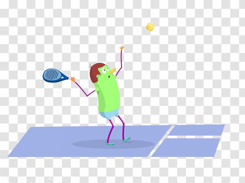 Logo Tennis Illustration - Flower - Cartoon Player HD Buckle Material Transparent PNG