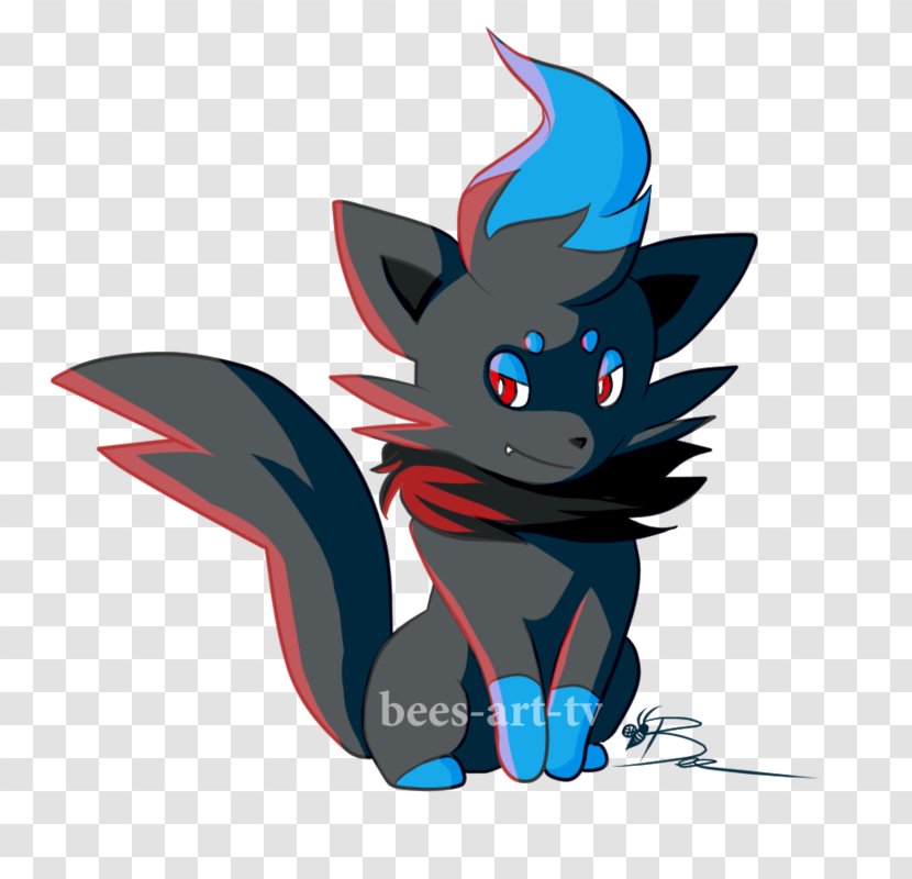 Whiskers Zorua Cat Dark Art - Fictional Character - Shiny Transparent PNG