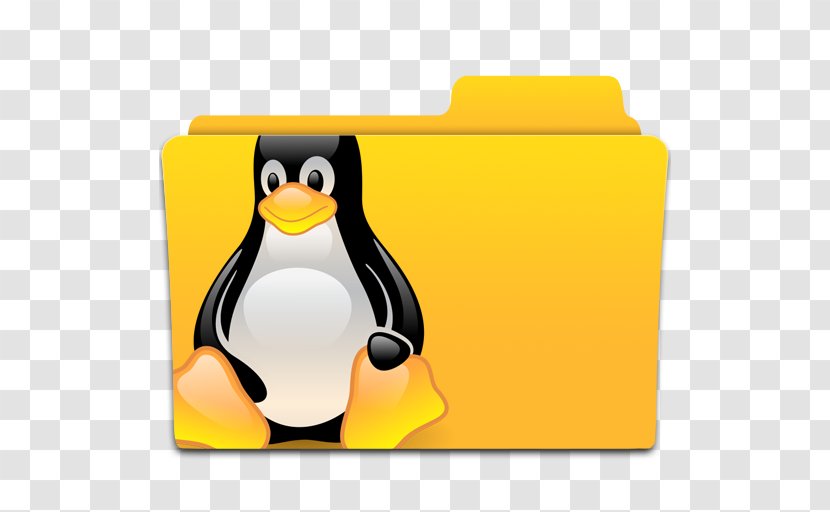 Tux Racer Penguin Linux - Yellow - Save Transparent PNG