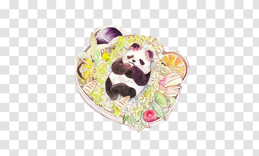 Giant Panda Onigiri Fast Food Bento - Rice Balls Are Hand Painted Picture Material Transparent PNG