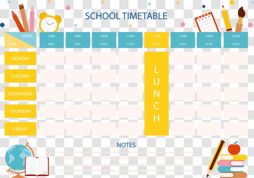 School Timetable Template Curriculum - Point - Form Transparent PNG
