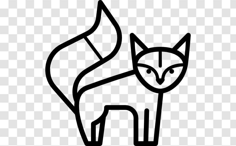 Fox Icon - Cat Like Mammal - Black And White Transparent PNG