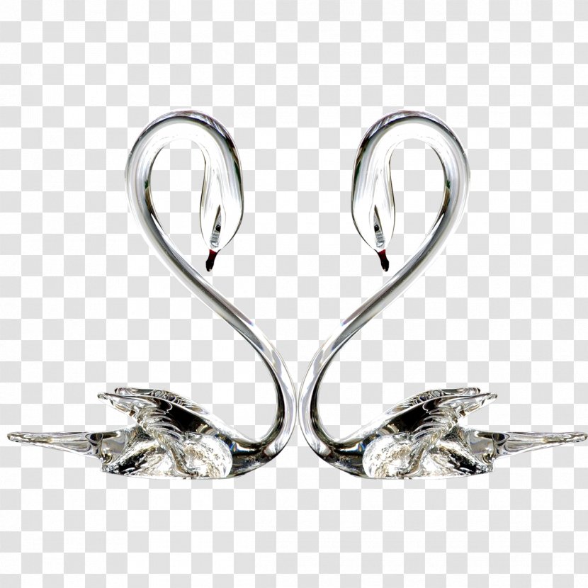 Cygnini Wedding Gift - Quartz - Silver Swan Decoration Transparent PNG