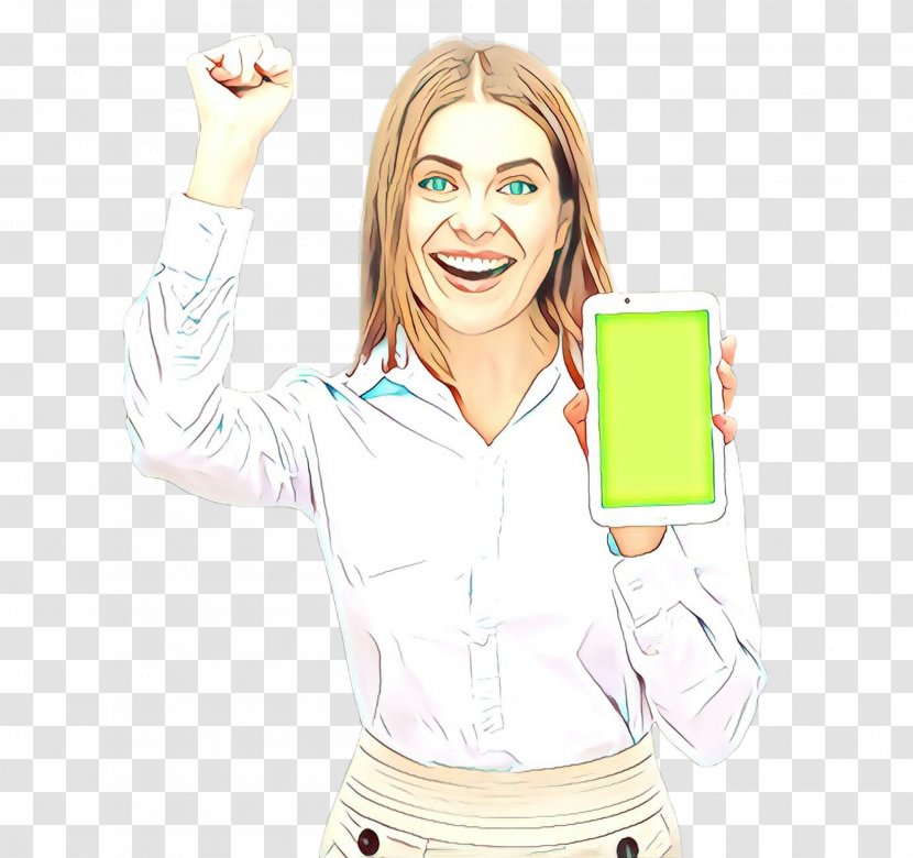 Blond Cartoon Technology Finger Mobile Phone - Gadget - Selfie Transparent PNG