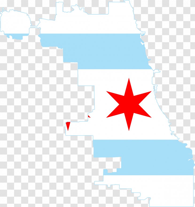 Flag Of Chicago Map - The United States - Skyline Transparent PNG