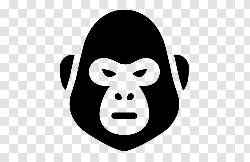 Harambe Gorilla Black & White Clip Art - Facial Expression Transparent PNG