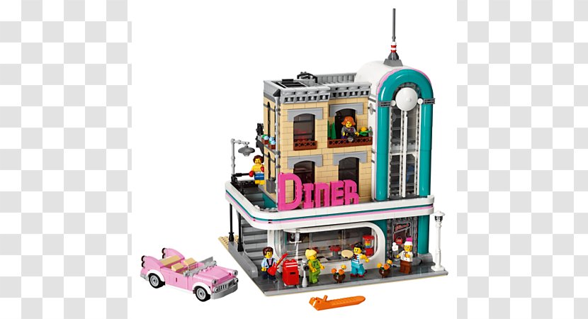 Lego Creator LEGO 10260 Downtown Diner Modular Buildings Minifigure - Certified Store Bricks World Plaza Singapura Transparent PNG
