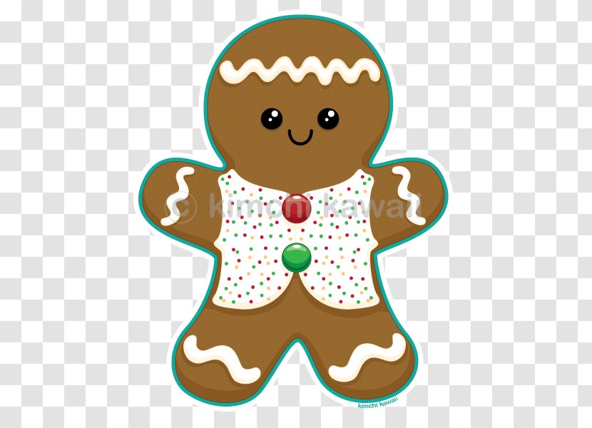 Gingerbread Man Kavaii Food Biscuits - Cartoon Transparent PNG