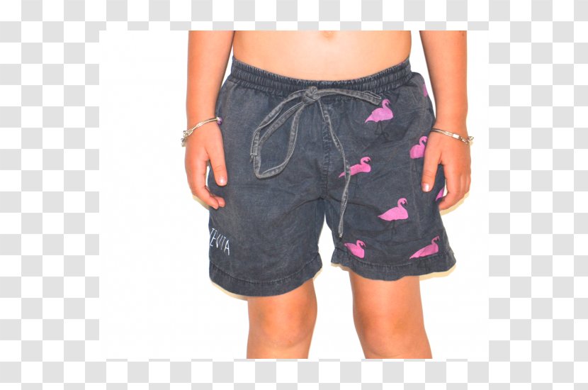 Trunks Stone Washing Denim Bermuda Shorts Clothing - Flamingo Water Label Transparent PNG