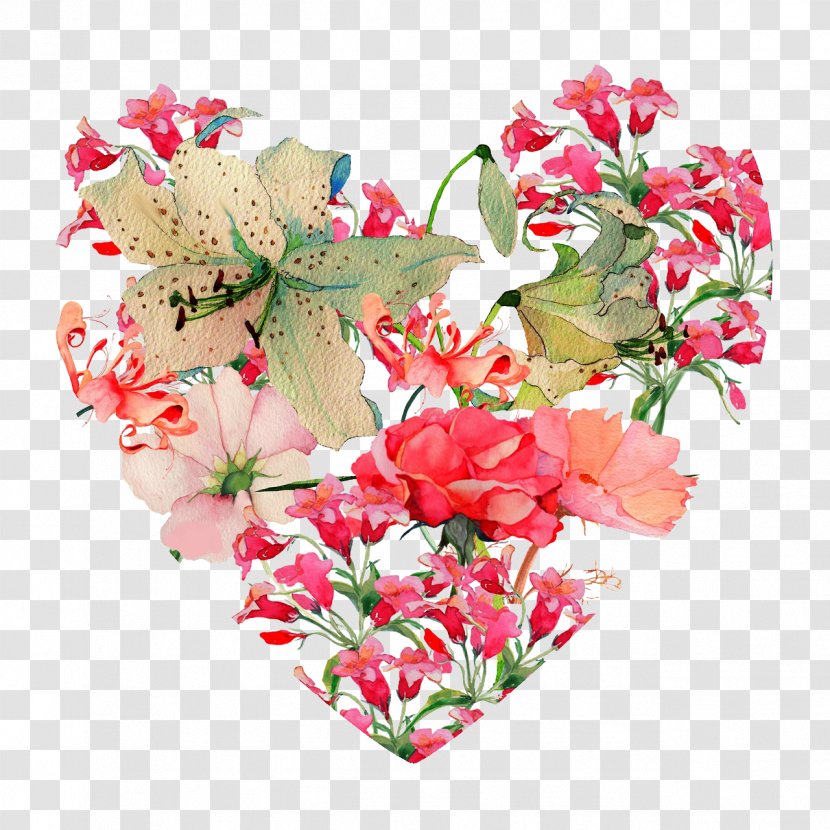 Heart Flower Drawing Clip Art - Bouquet Transparent PNG