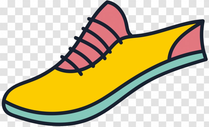 Shoe Clip Art Walking Product Design Line - Yellow Transparent PNG