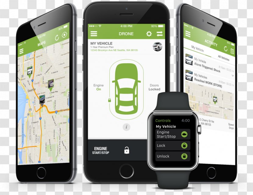 Remote Starter Smartphone GPS Tracking Unit Vehicle - Mobile Phones - Gps System Transparent PNG