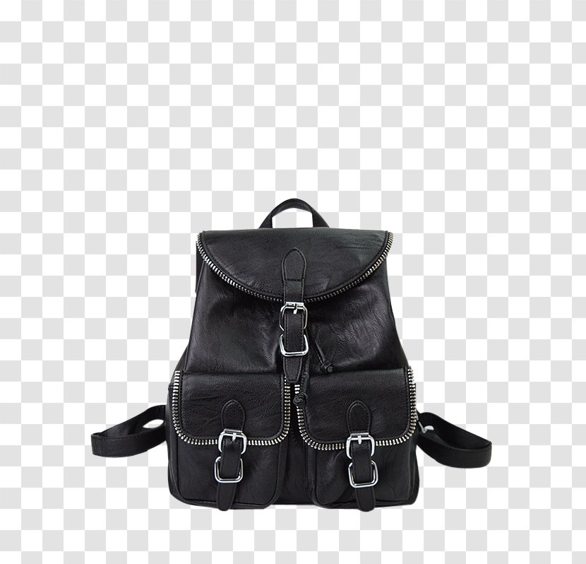 Handbag Messenger Bags Backpack Pocket - Black M - Dresses Zipper Transparent PNG