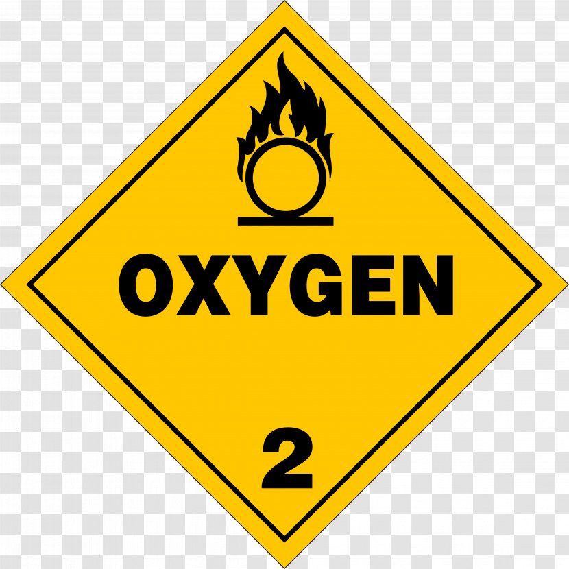 HAZMAT Class 2 Gases Oxygen Placard Dangerous Goods - Title 49 Of The Code Federal Regulations - Cliparts Transparent PNG