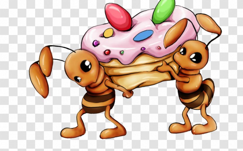 Ant Cartoon Food - Raster Graphics - Yellow Little Ants Two Transparent PNG