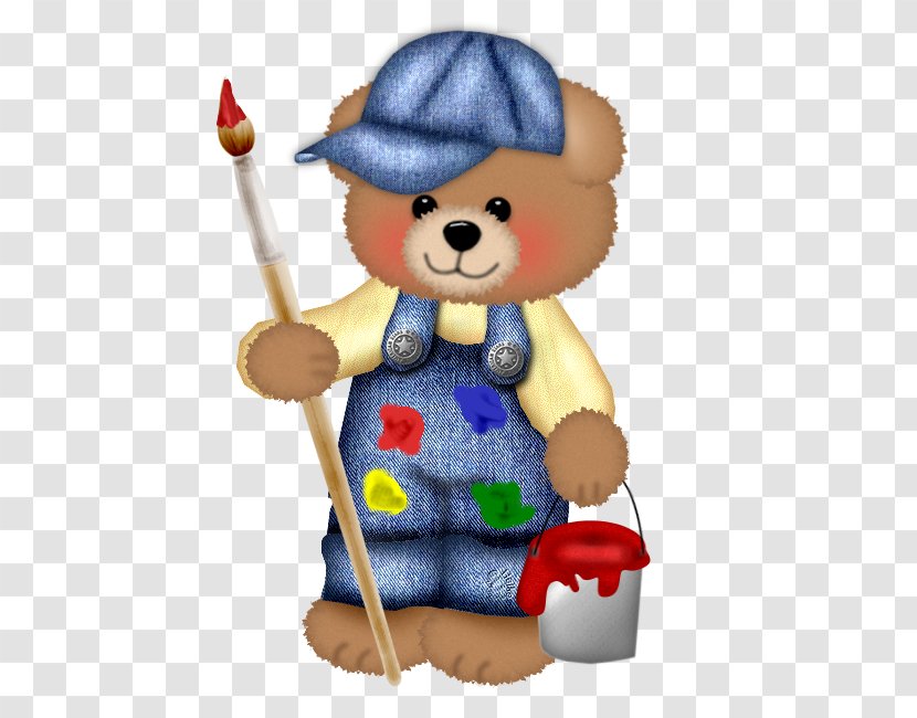 Bear Cartoon Painting Illustration - Flower Transparent PNG