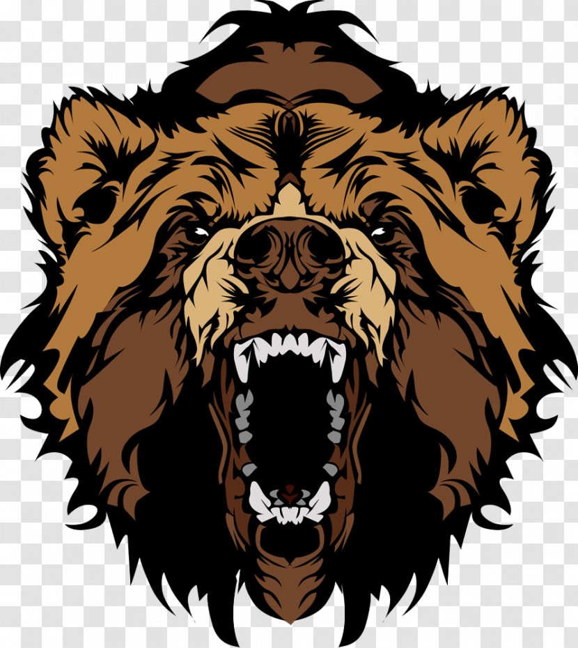 Grizzly Bear Clip Art - Heart - Roaring Head Transparent PNG
