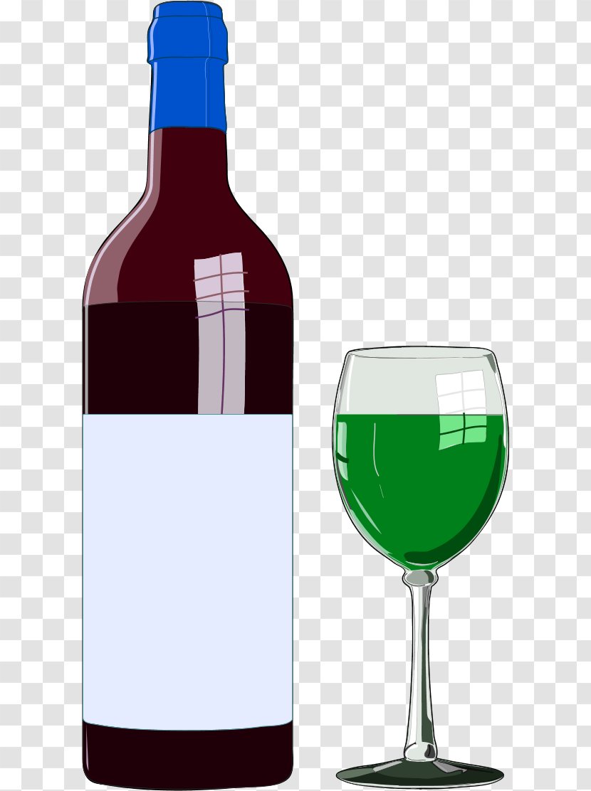 Red Wine Bottle Glass Clip Art - Stemware - Vector Transparent PNG