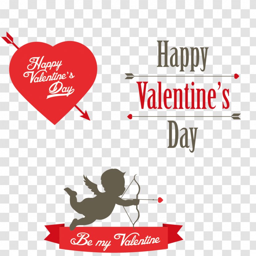 Valentines Day Cupid Heart Clip Art - Watercolor - Happy Valentine's Transparent PNG