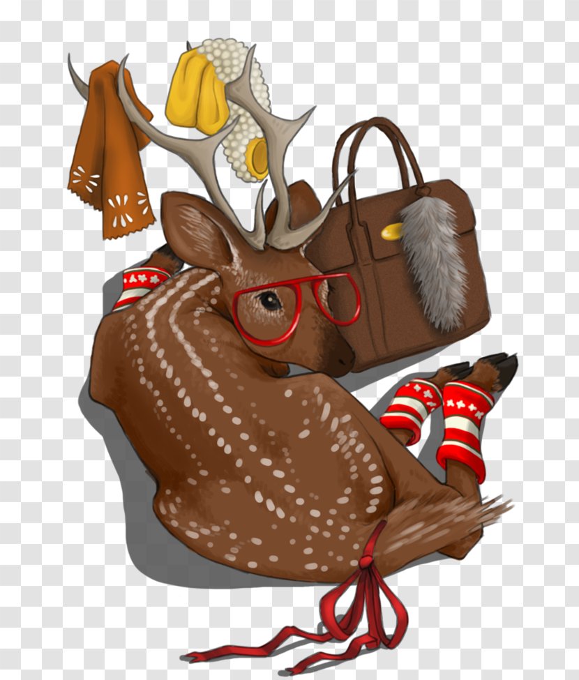 Reindeer Illustration Chocolate Cartoon Christmas Ornament - Day Transparent PNG