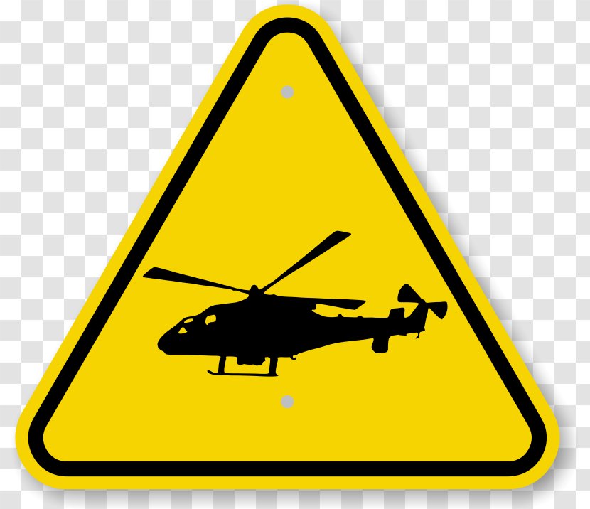 Helicopter Helipad Heliport Warning Sign Landing - Triangle Transparent PNG