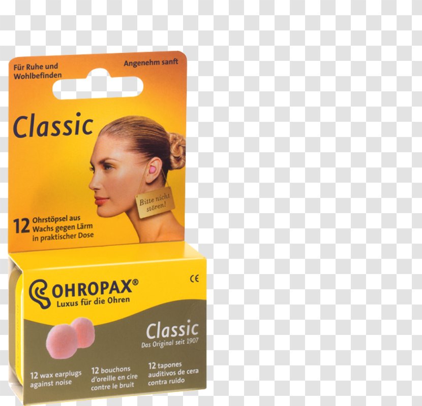 Ohropax Classic Earplugs Wax Plugs - Yellow - Ear Transparent PNG