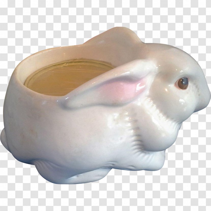 Ceramic Nose Snout Hare Figurine - Hand Painted Flower Box Transparent PNG