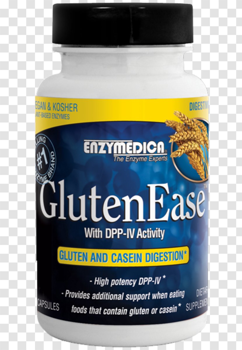 Dietary Supplement Capsule Gluten Enzyme Digestion - Glutenrelated Disorders - Wheat Allergy Transparent PNG