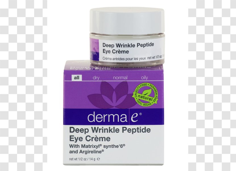 Anti-aging Cream DERMA E Deep Wrinkle Peptide Eye Crème Moisturizer - Skin Transparent PNG