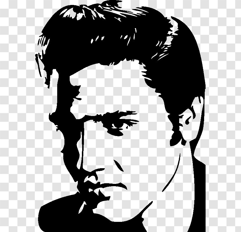 Pop Art Stencil Black And White - Elvis Presley - Painting Transparent PNG