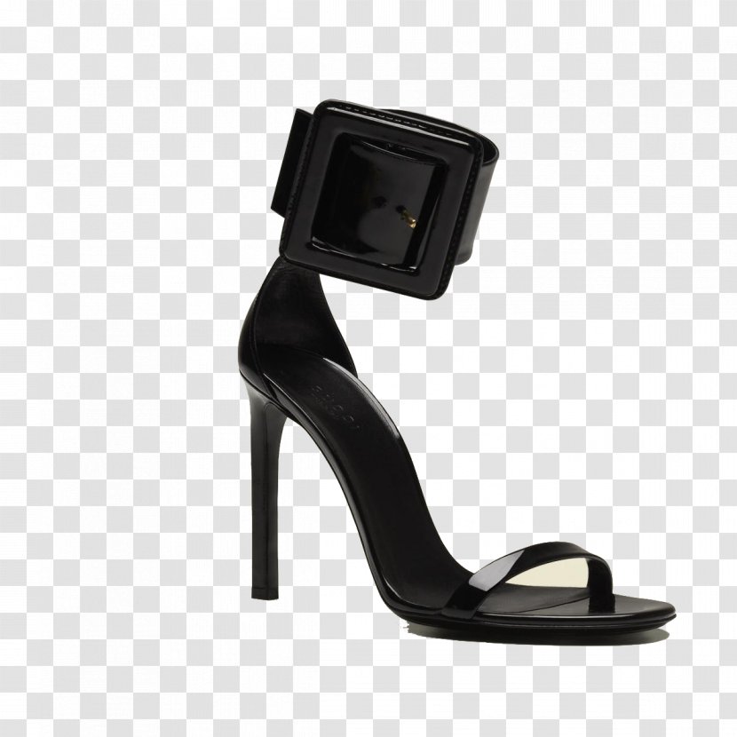 High-heeled Footwear Buckle Shoe Sandal Strap - Clothing - Gucci Black Fine With High Heels Transparent PNG