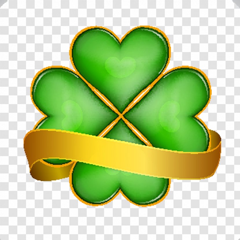 Four-leaf Clover Icon - Shamrock - Yellow And Green Banners Pictures Transparent PNG
