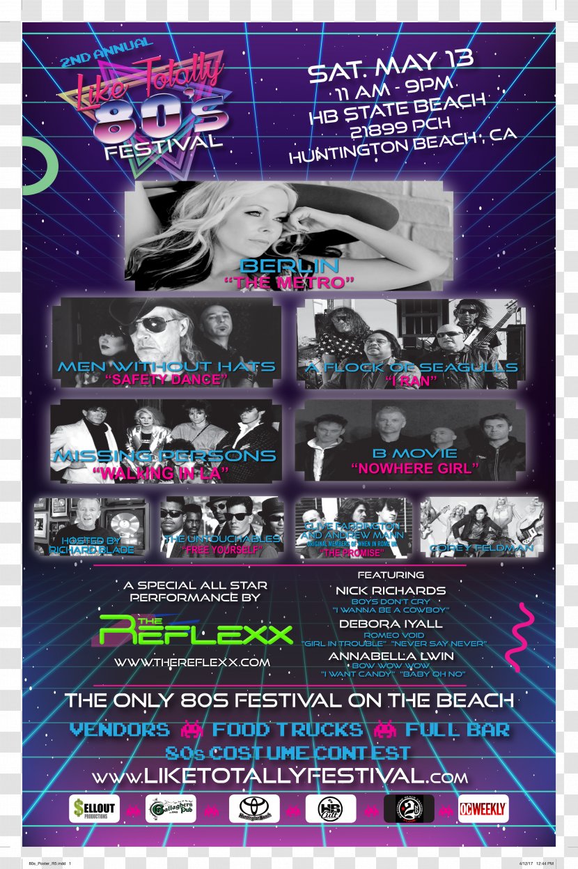 Like Totally Festival Television Show Graphic Design - Huntington Beach - Festive Poster Transparent PNG