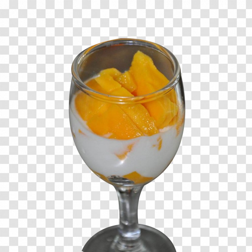 Wine Yogurt Mango Cup Drink - Ice Cream - A Of Fried Transparent PNG