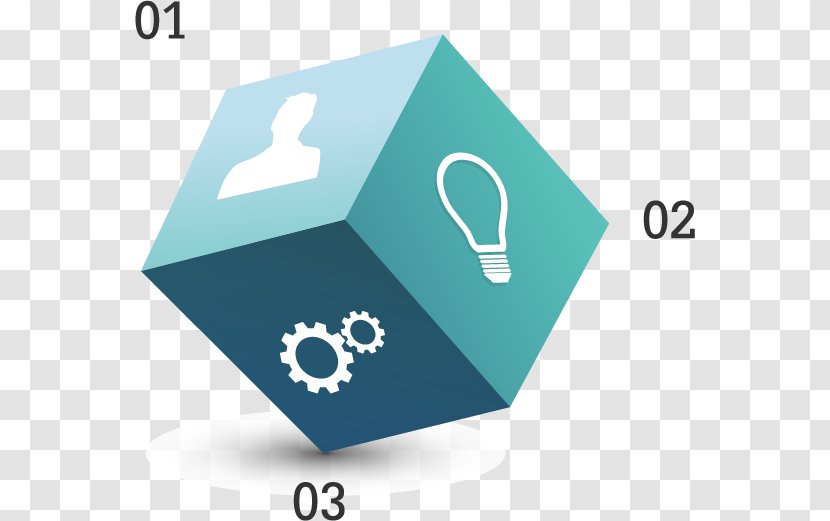 Infographic Cube Three-dimensional Space Euclidean Vector - Aqua - Three Blue Graph Transparent PNG