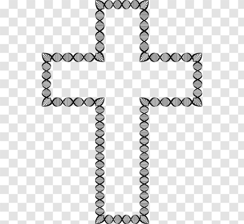 Christian Cross And Flame Nucleic Acid Double Helix Crucifix - Chain Transparent PNG