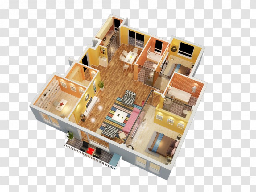Floor Plan Wireless Repeater - Security Alarm - 3D Design Model Apartment Transparent PNG