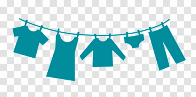 Clothes Line Laundry Room Silhouette - Blue Transparent PNG