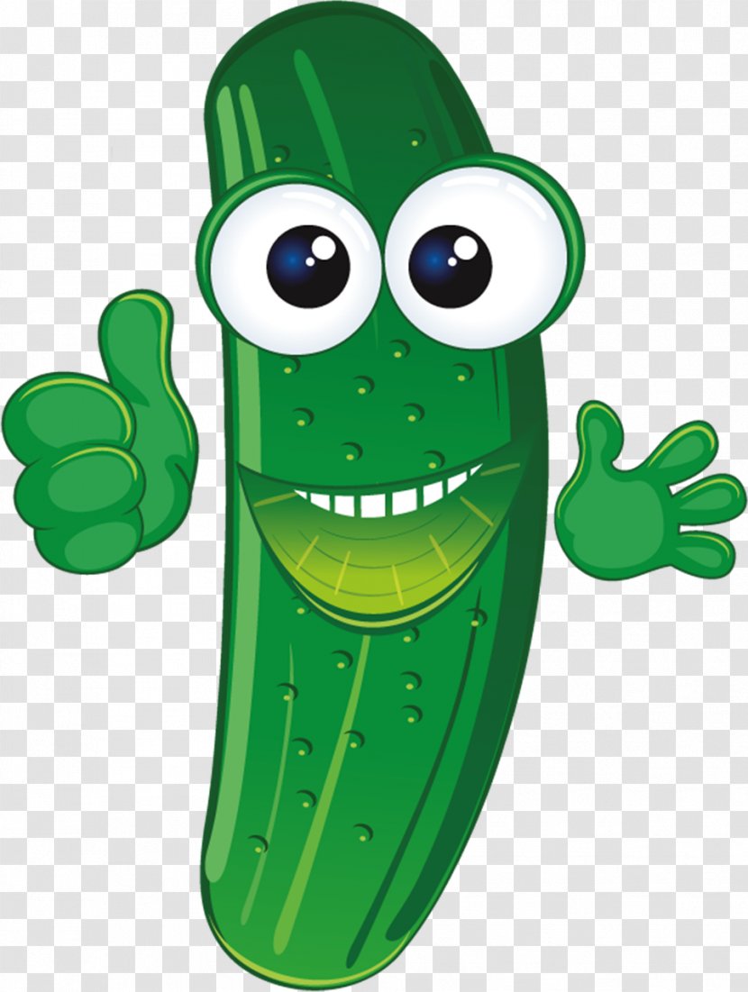 Cartoon Cucumber - Food - Smiling Transparent PNG