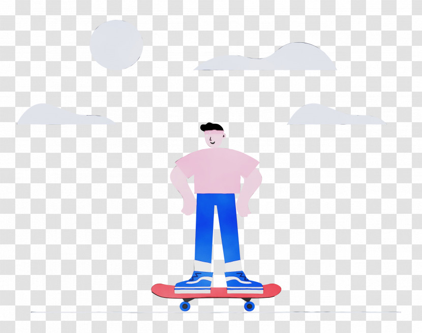 Cartoon Skateboarding Line Skateboard Male Transparent PNG