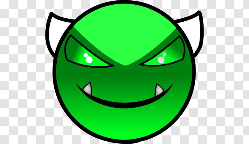Geometry Dash Meltdown Drawing - Green - Demon Face Transparent PNG