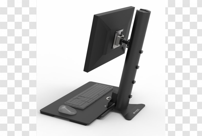 Sit-stand Desk Computer Keyboard Mouse Monitors Standing - Sit And Reach Transparent PNG